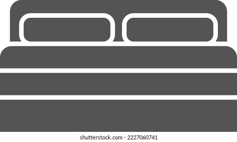 Doppelbett schwarz Symbol. Zimmermobiliar-Symbol