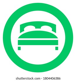 Double bed, circle trendy icon on a white background