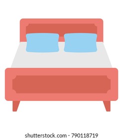 Double Bed Flat Colored Icon
