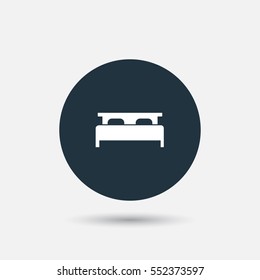 double bed, front view icon illustration vector, can be used for web and design.