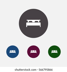 double bed, front view icon illustration vector, can be used for web and design