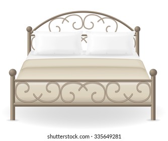 double bed furniture vector illustration isolated on white background