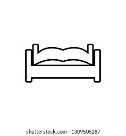 double bed glyph icon. Element of Furniture for mobile concept and web apps icon. Thin line icon for website design and development, app development