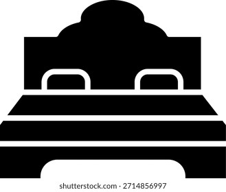 Design de ícone de estilo de glifo de cama dupla