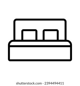 double bed hostel hotel bedroom icon