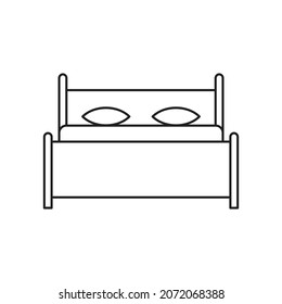 Double bed icon design  isolated on white background