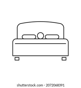 Double bed icon design  isolated on white background