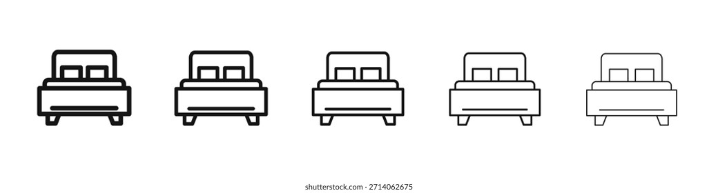 Diseño de icono de cama doble, logotipo, App, interfaz de usuario. Ilustración vectorial, EPS