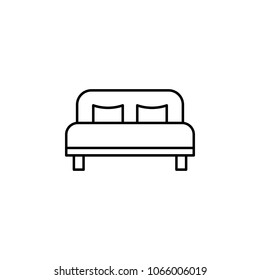 double bed icon. Element of otel and motels for mobile concept and web apps. Thin line icon for website design and development, app development. Premium icon on white background