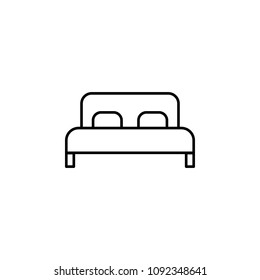 double bed icon. Element of simple travel icon for mobile concept and web apps. Thin line double bed icon can be used for web and mobile on white background