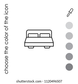  Double Bed icon Flat. 