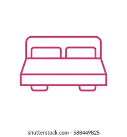  Double Bed icon Flat. 
