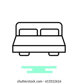  Double Bed icon Flat. 