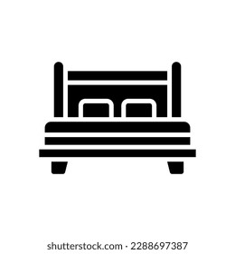icono de cama doble con estilo de glifo