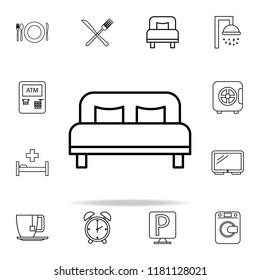 double bed icon. hotel icons universal set for web and mobile