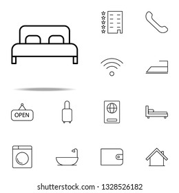 double bed icon. Hotel icons universal set for web and mobile