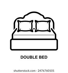 Double bed icon isolated on background vector illustration.