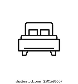 double bed icon isolated on white background