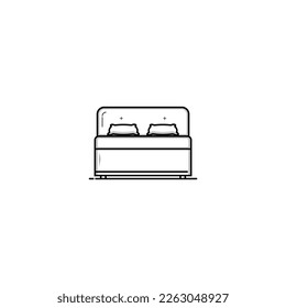 Double bed icon isolated vector graphics