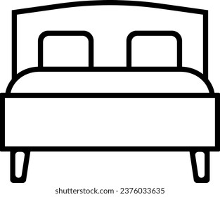 Double Bed icon. Line simple Interior Furniture icon for templates, web design and infographics
