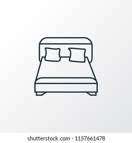 Double bed icon line symbol. Premium quality isolated bedroom element in trendy style.