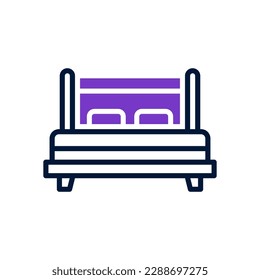 double bed icon with mix line and solid style