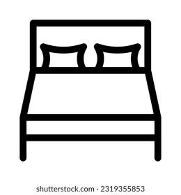 Double Bed Icon on White Background