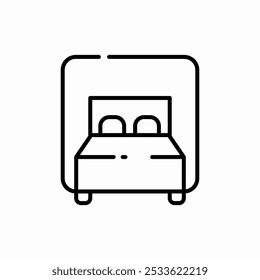 vetor de sinal de ícone de cama dupla