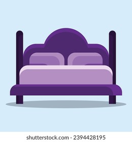 Double bed icon. Subtable to place on hotel, interior, etc.