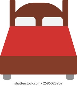 Double Bed Icon Symbol Art Sign