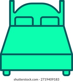 Símbolo Artístico de Ícone de Cama Dupla