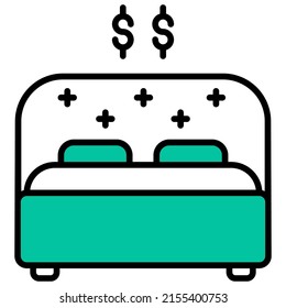 icono de cama doble con fondo transparente