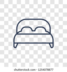Double bed icon. Trendy linear Double bed logo concept on transparent background from Hotel and Restaurant collection