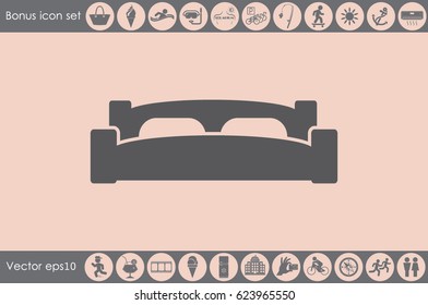 Double bed icon vector