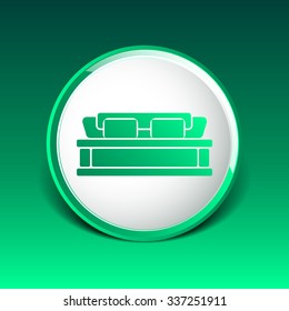 double bed icon vector button logo symbol concept.