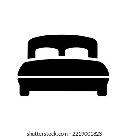 Double bed icon vector design template. Hotel Room, bed Icon.