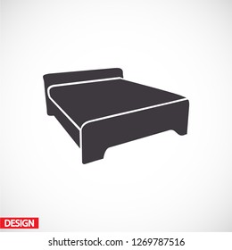 double bed, icon. Vector  Eps 10 