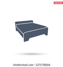 double bed, icon. Vector  Eps 10 