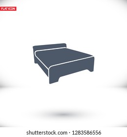 double bed, icon. Vector  Eps 10 