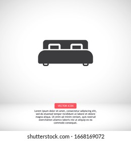 Double bed, icon. Vector Eps 10 . Lorem Ipsum Flat Design
