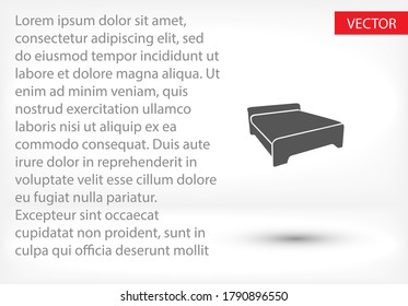 Double bed, icon. Vector  Eps 10 . Lorem Ipsum Flat Design 