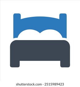 Double bed icon. Vector and glyph