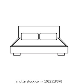 double bed icon- vector illustration