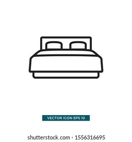 Double bed icon vector illustration template 