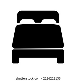 Doppelbett-Symbol. Vektorgrafik einzeln auf weißem Hintergrund
