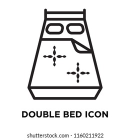 Double bed icon vector isolated on white background, Double bed transparent sign , linear symbol and stroke design elements in outline style