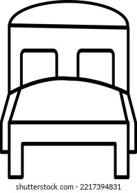 Double Bed icon vector line style on white background..eps
