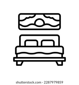 double bed icon for your website, mobile, presentation, and logo design.