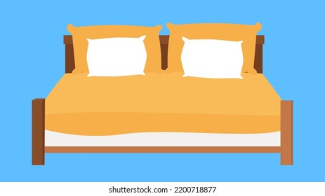 Doppelbett, Illustration, Vektorgrafik, Cartoon