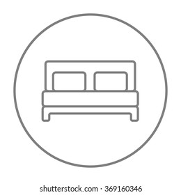 Double bed line icon.